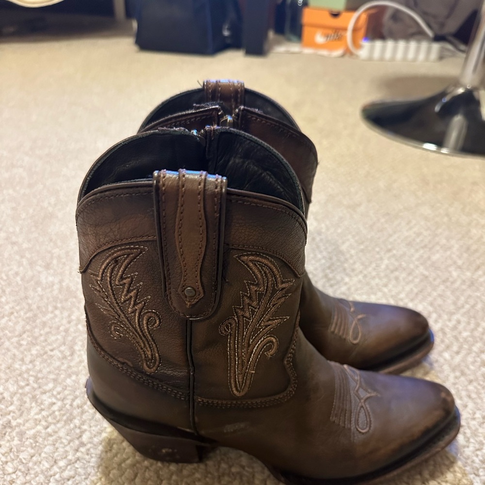 J.B. Dillon Brown Leather Cowboy Boots